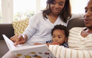 Family reading together