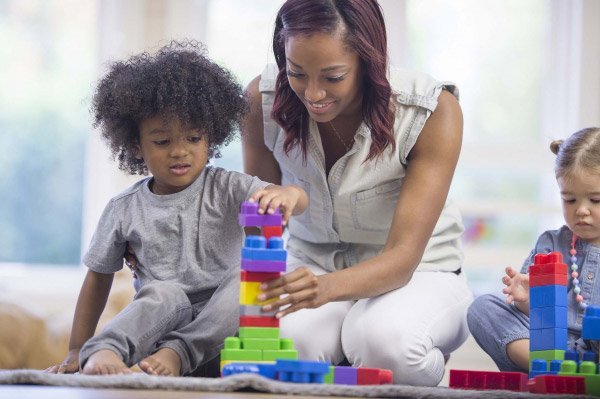 african american toddler playing